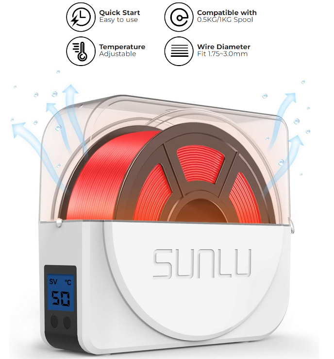 SUNLU S1 Plus Filament Dryer Box - Drying Filament