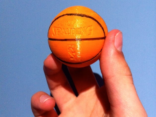Versatile Mini 3D Printed Basketball in Brown and Blue