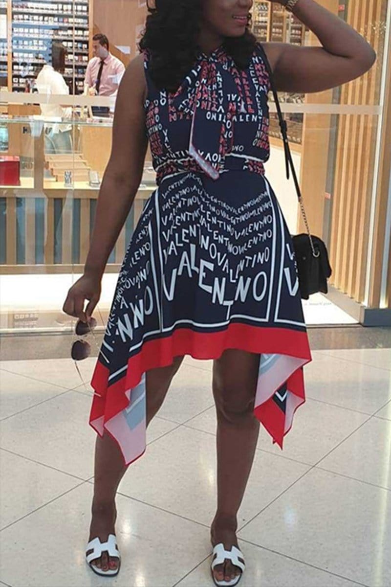 fashion-sleeveless-letter-printed-dress