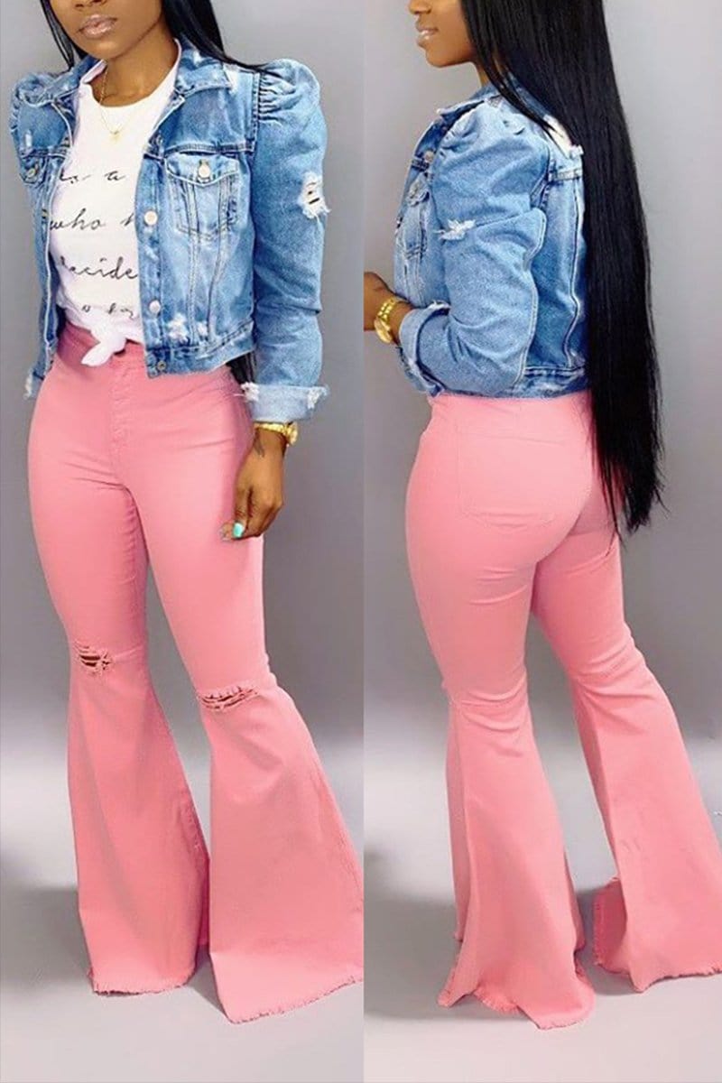 fashion-casual-denim-flared-pants