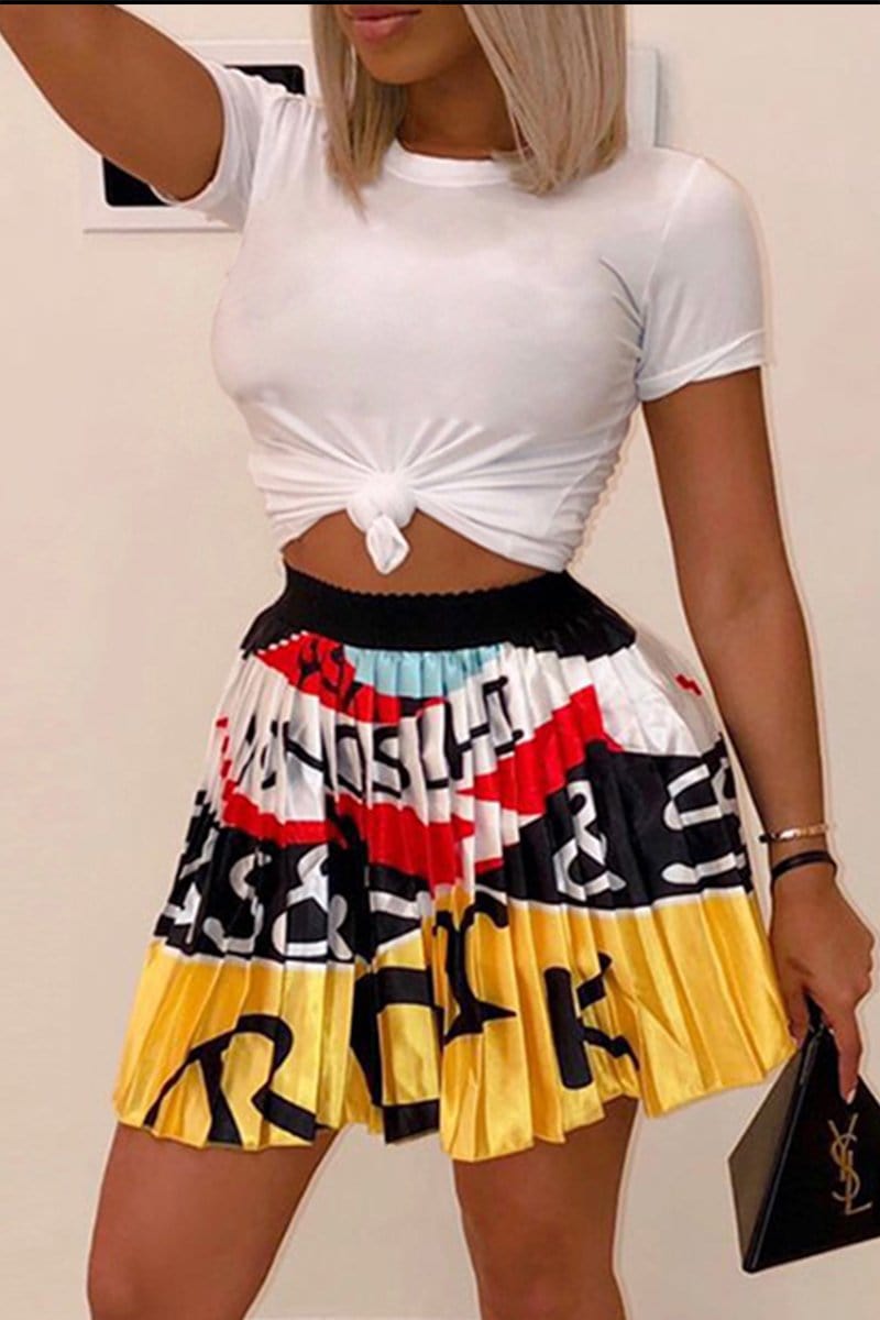 fashion-sexy-print-pleated-skirt