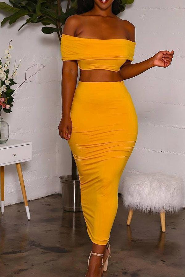 Euramerican Dew Shoulder Skirts Set - VogueRegion