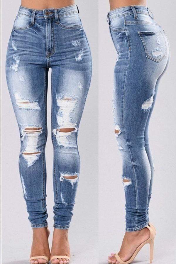 stylish-high-waist-broken-holes-jeans