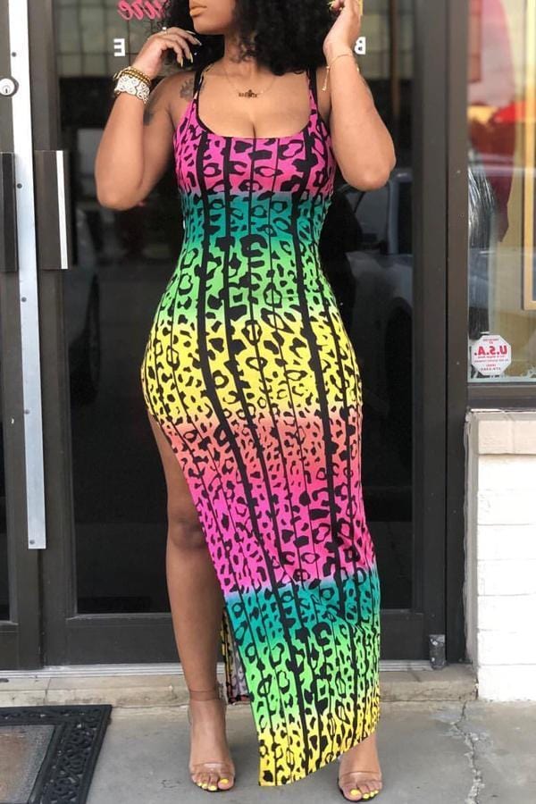 casual-printed-high-split-ankle-length-dresswith-elastic
