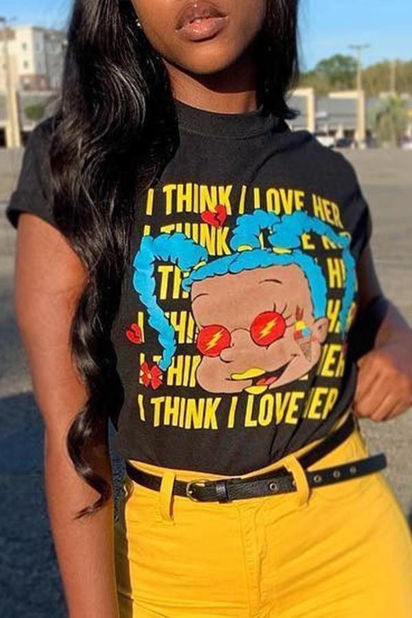 VogueRegion Casual Letter Printed T-shirt - VogueRegion