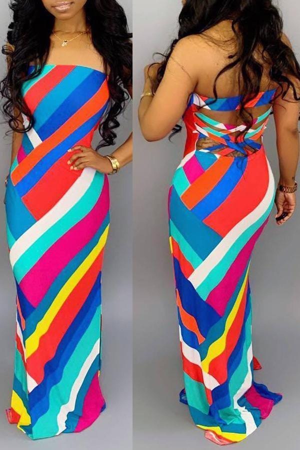 casual-striped-multicolor-floor-length-dress