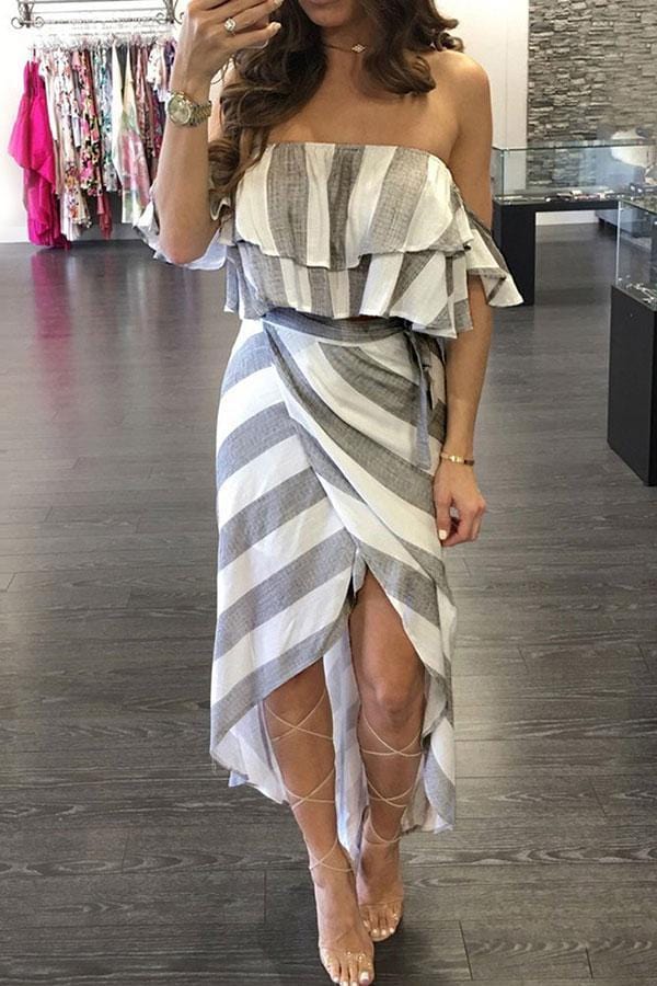 off-the-shoulder-striped-asymmetrical-light-grey-ankle-length-dresswith-elastic