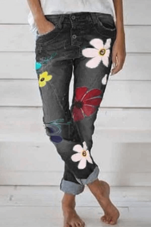 sale-fashion-style-dateoutfit-freeshipping-casual-wear-flower-print-regular-fit-jeans