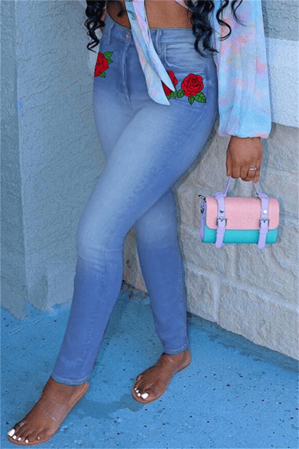fashion-casual-skinny-flower-print-jeans