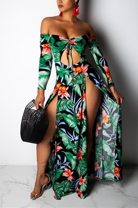sexy-fashion-print-strapless-dress