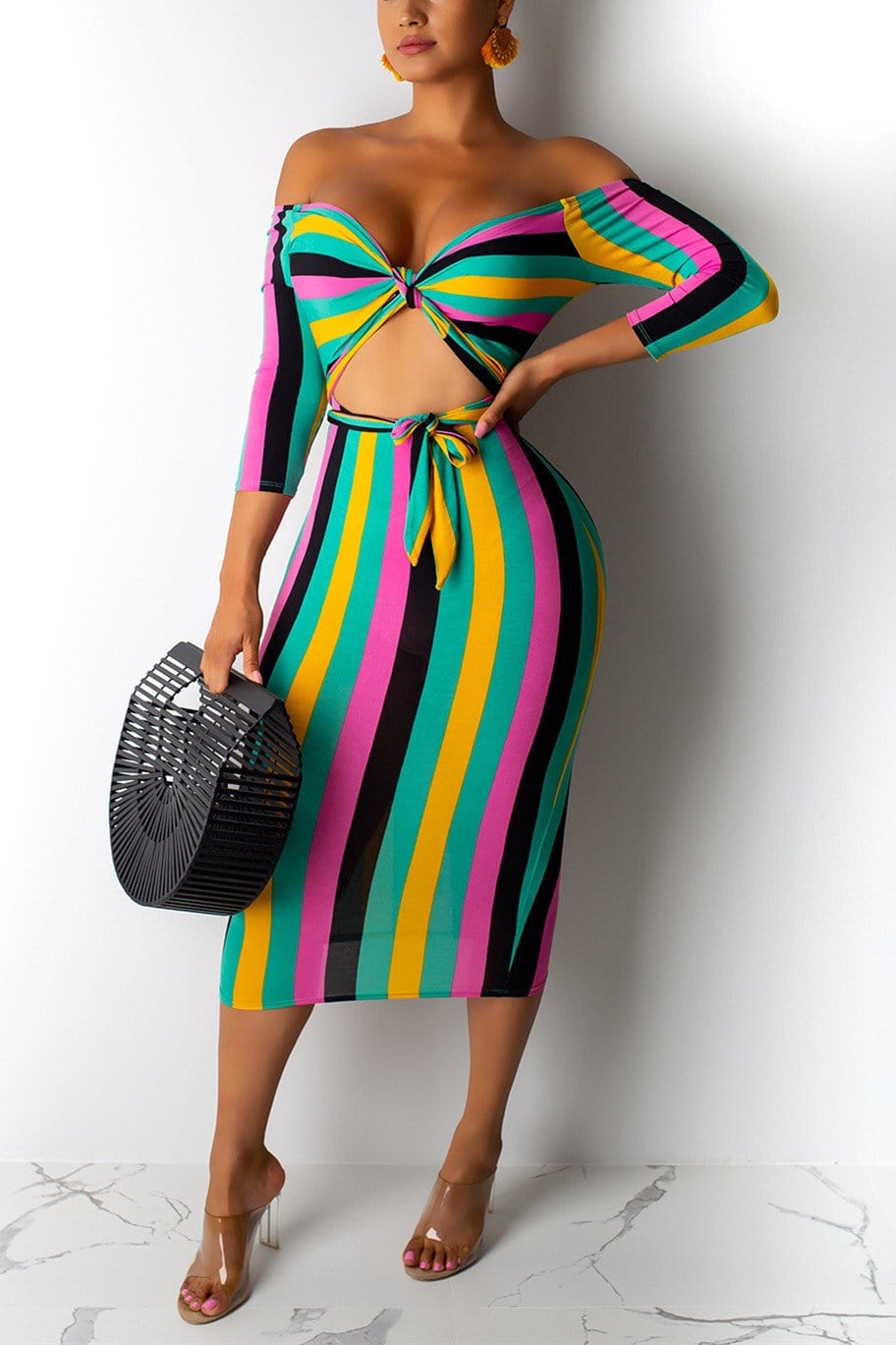 sexy-fashion-striped-sleeve-dress