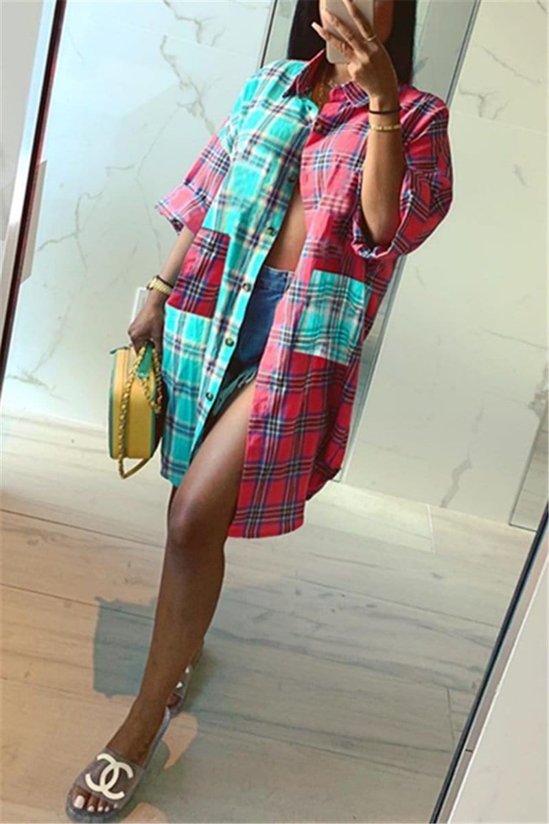 long-plaid-shirt-dress