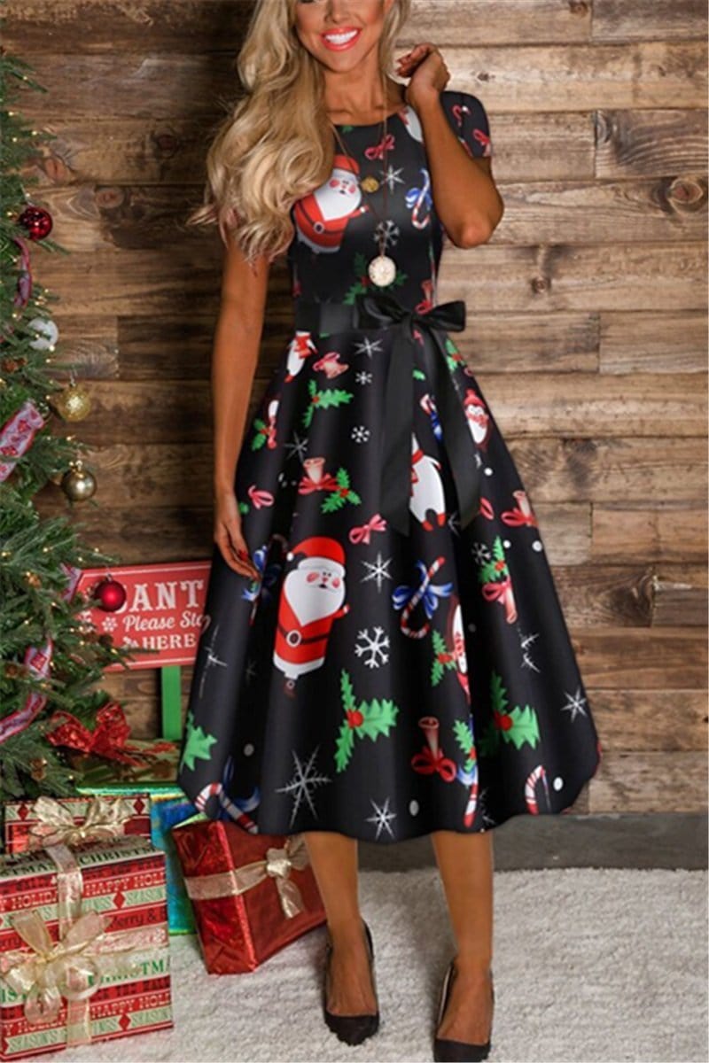 christmas-sock-print-swing-dress