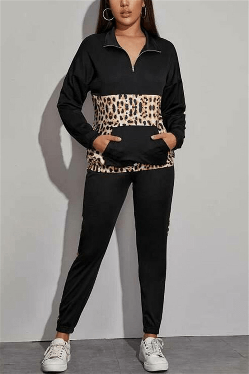 casual-stitching-leopard-two-piece