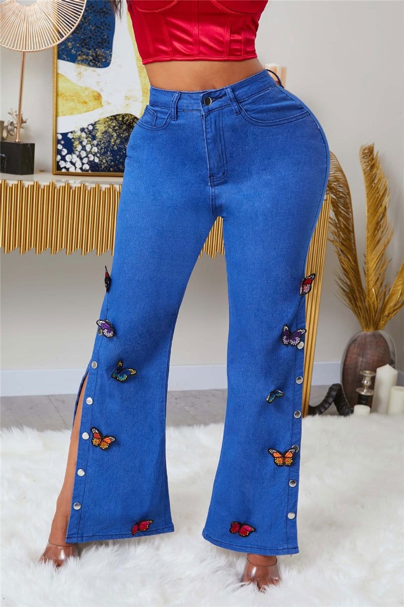 fashion-casual-boot-cut-patchwork-jeans