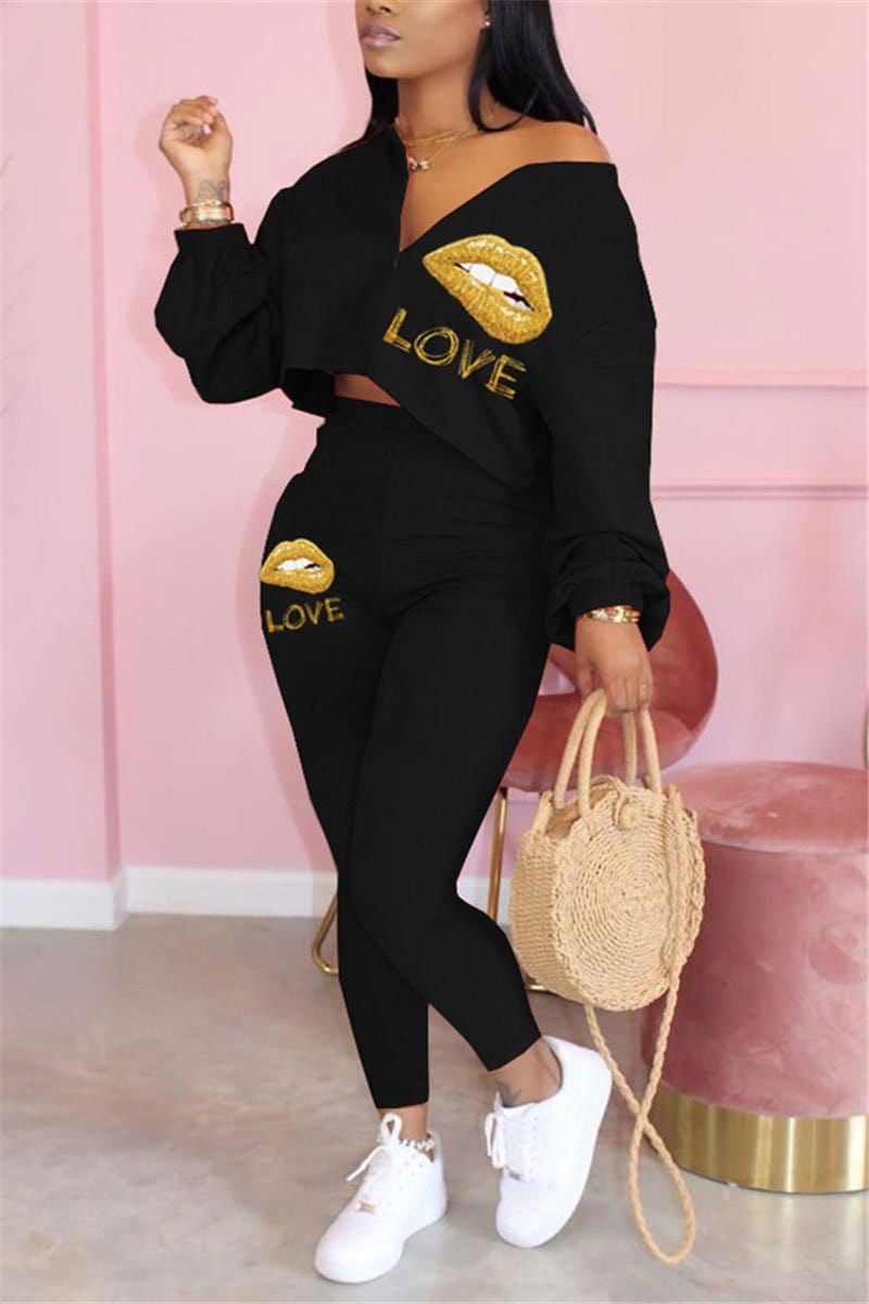 fashion-casual-lips-print-two-piece-1