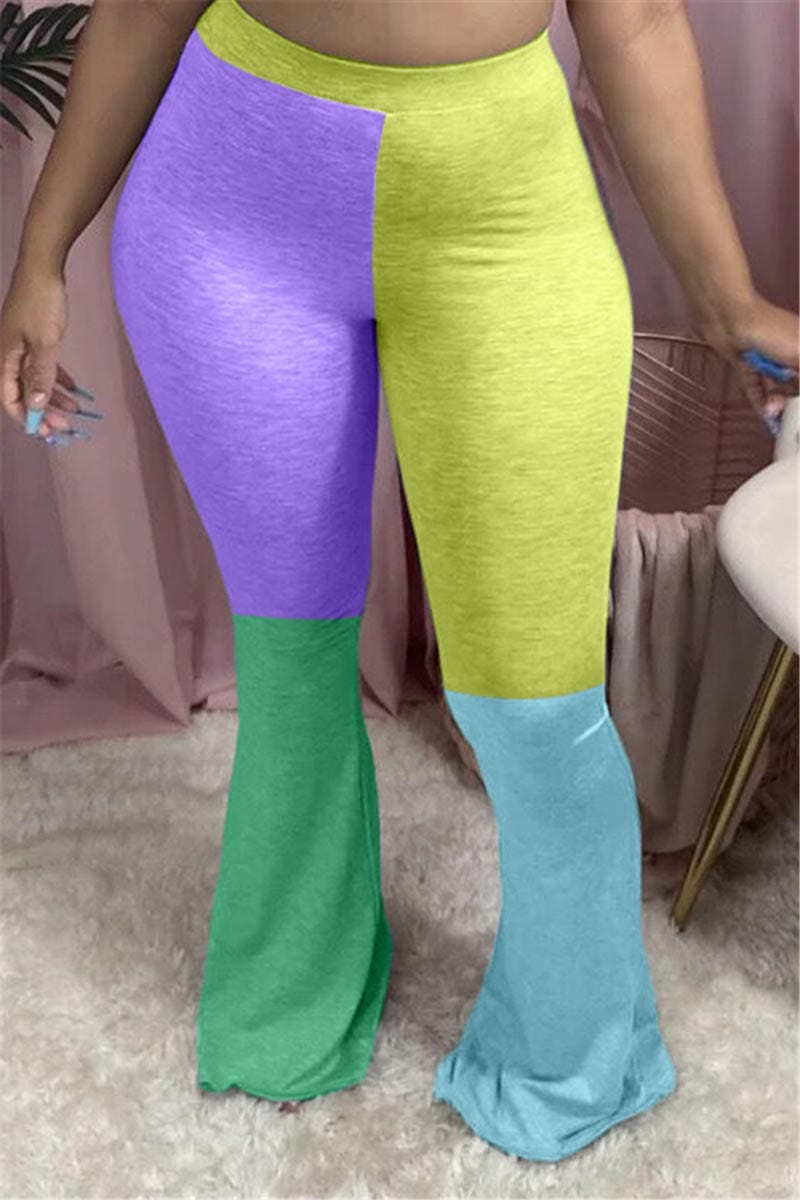 fashion-color-patchwork-trousers