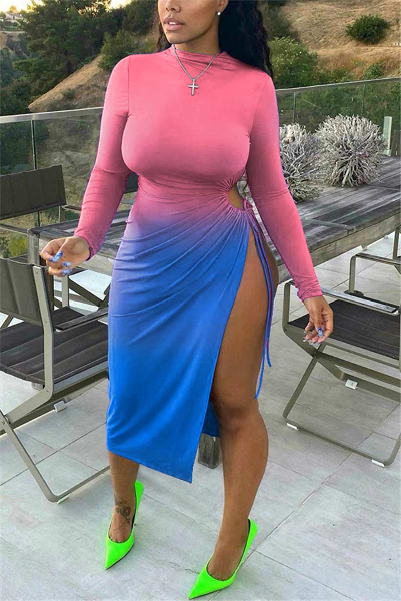 sexy-slim-gradual-change-print-dress