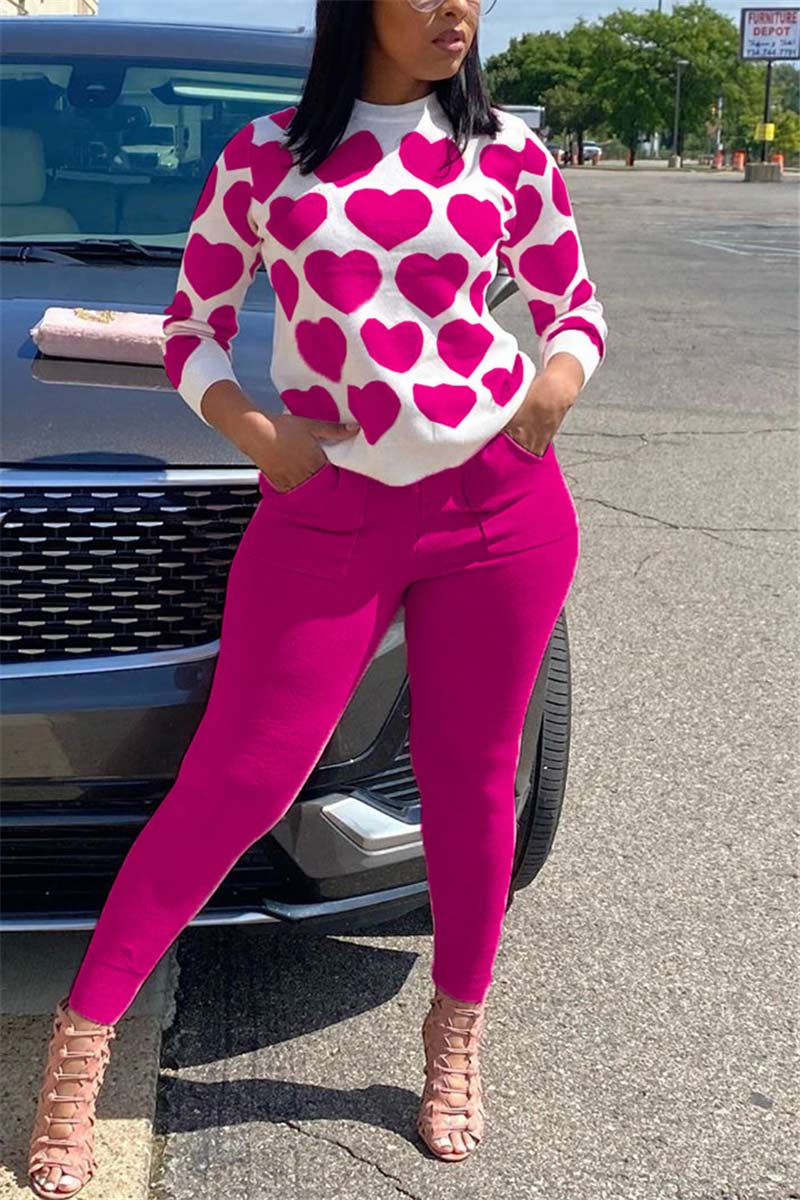 casual-lovely-print-long-sleeve-two-piece