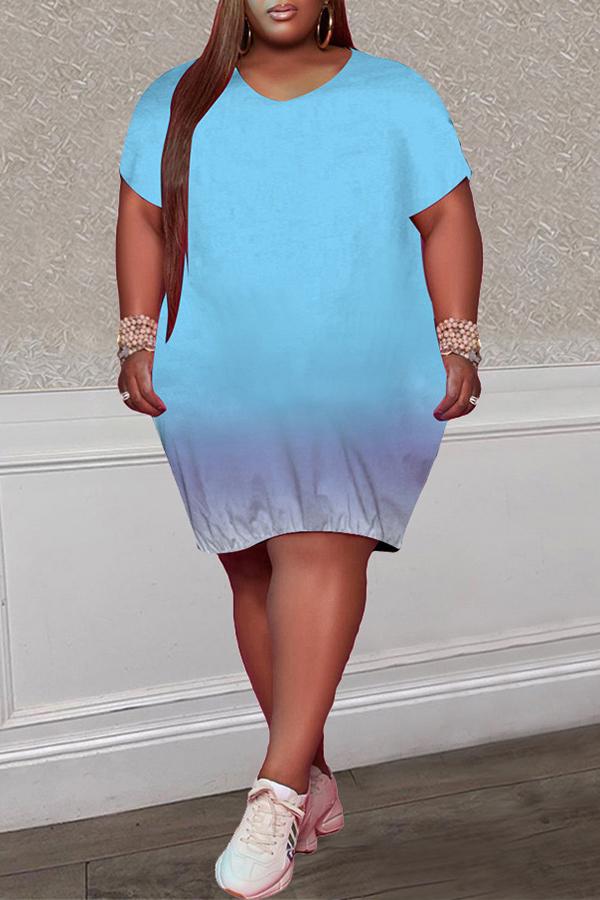 free-shipping-online-clothing-sale-knee-length-short-sleeve-casual-gradient-round-neck-one-piece-dress-01125