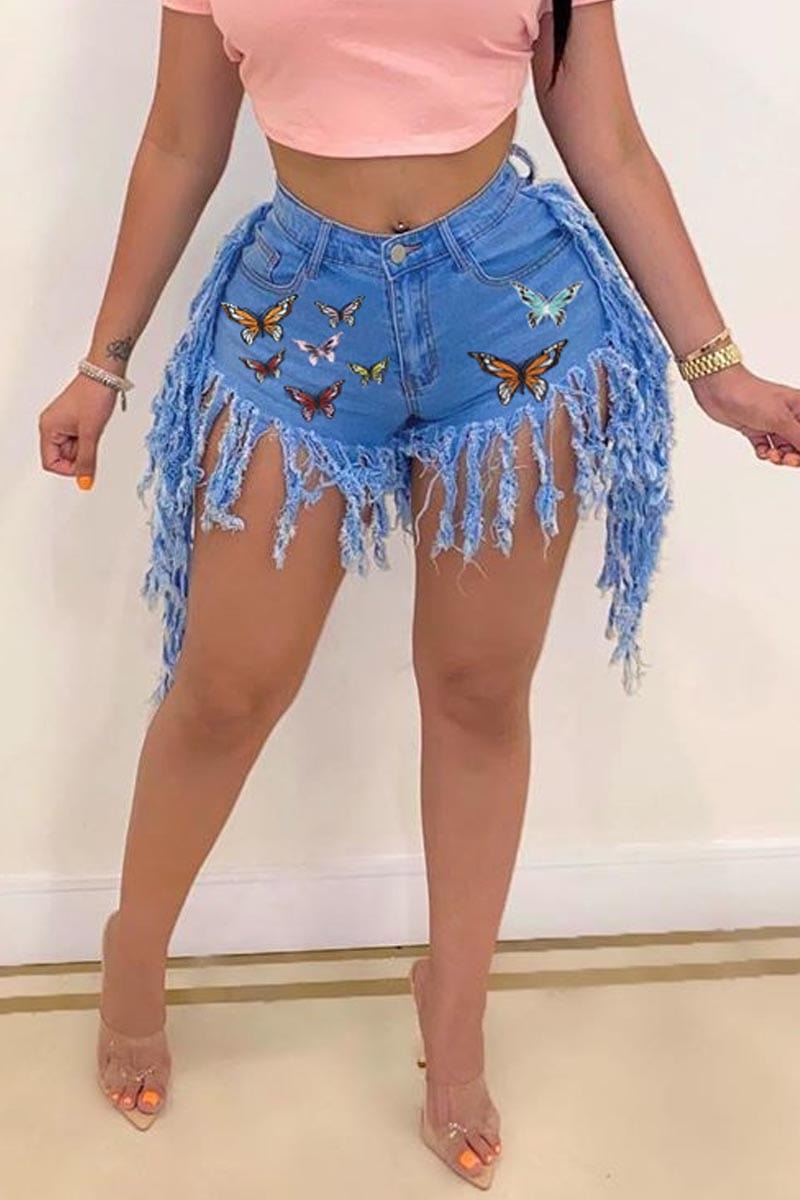 fashion-sexy-tassel-butterfly-print-shorts