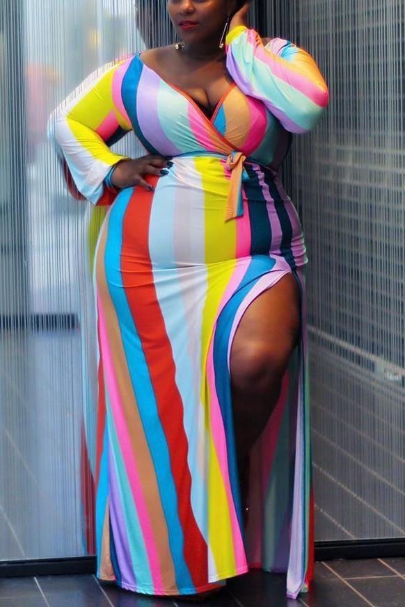 rainbow-striped-sexy-dress