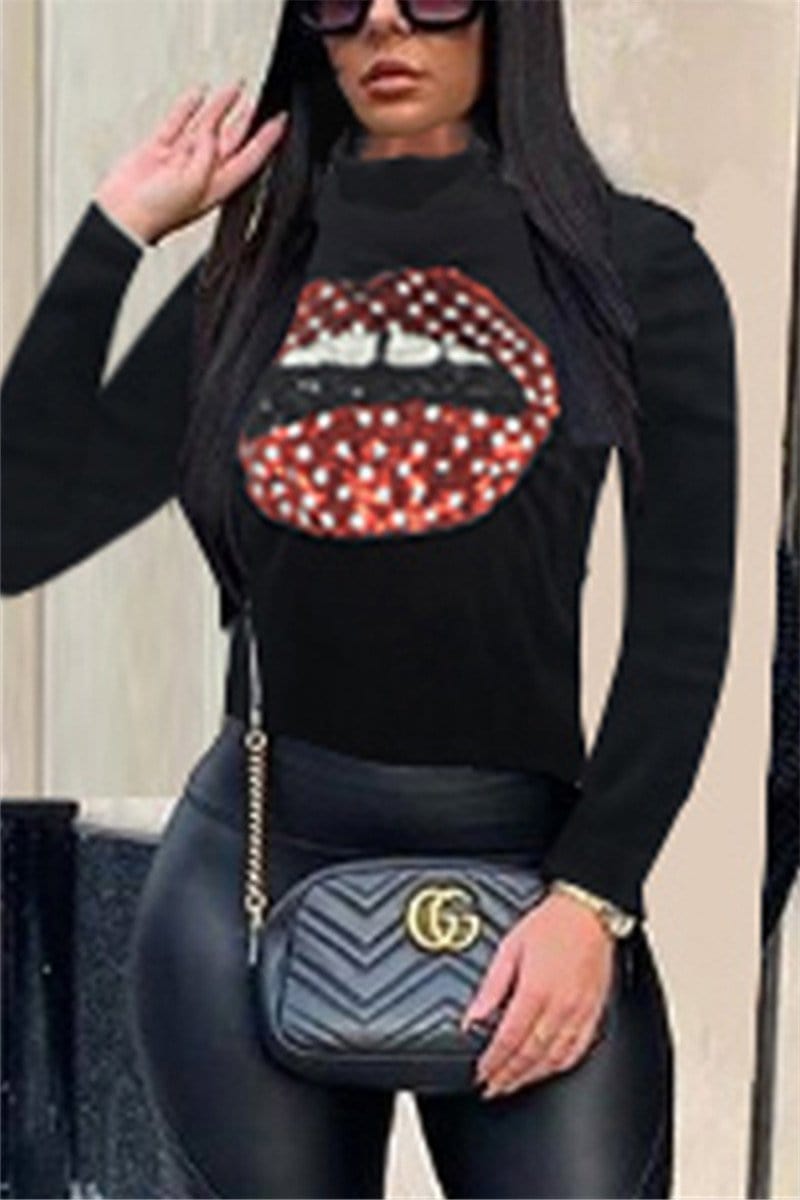 casual-lips-sequined-long-sleeve-top