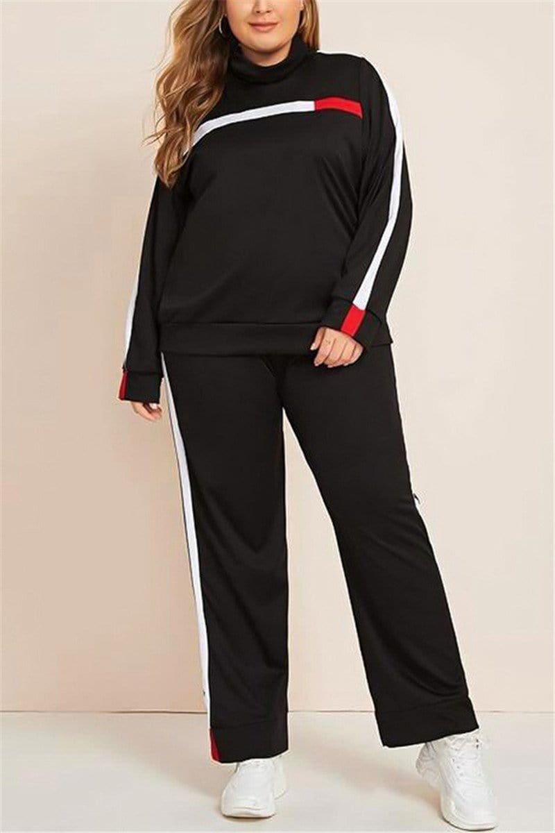 casual-loose-stitching-sport-two-piece