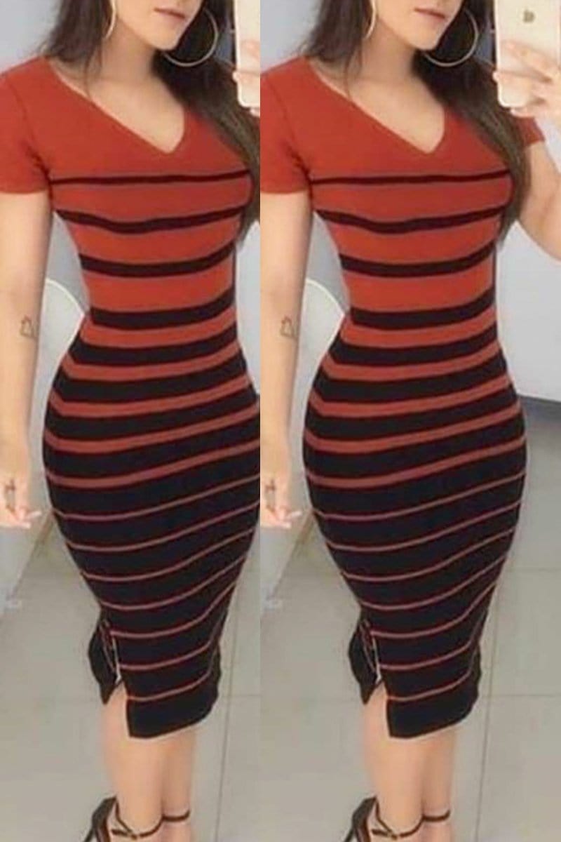 stylish-slim-striped-dress