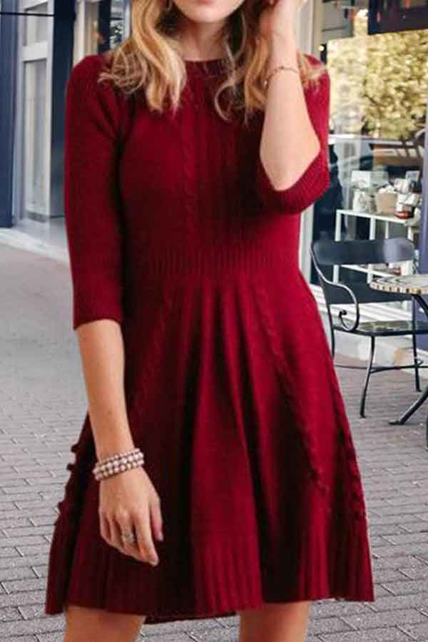 casual-round-neck-knit-dress