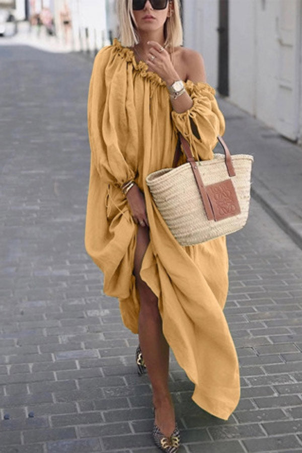 sale-fashion-style-dateoutfit-freeshipping-casual-solid-color-one-shoulder-loose-dress