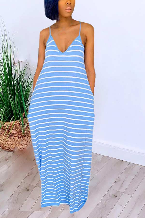 casual-striped-print-loose-sling-dress