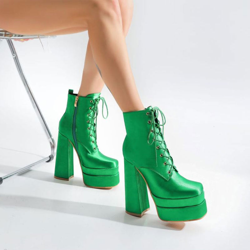 vogueregion-chic-satin-square-toe-lace-up-chunky-platform-ankle-boots-green