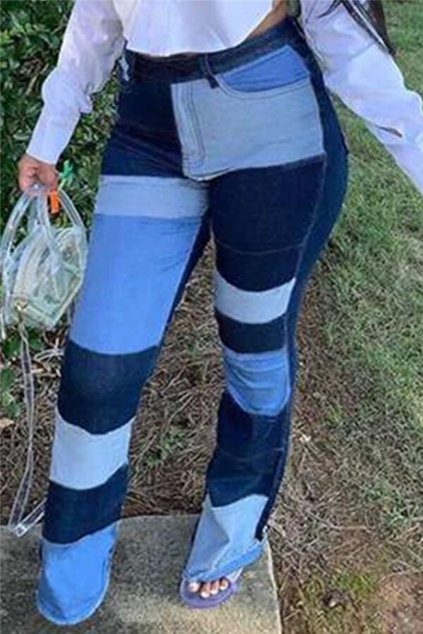 fashion-casual-patchwork-regular-jeans