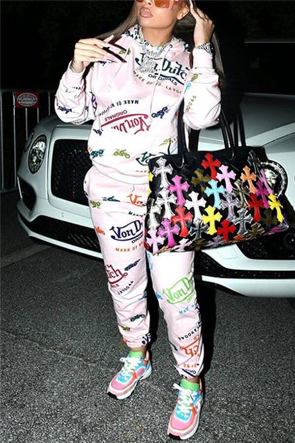 fashion-full-print-hooded-collar-thick-two-pieces