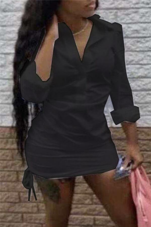 fashion-sexy-solid-color-shirt-mini-dress