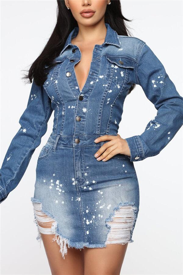 fashion-splash-ink-denim-slim-dress