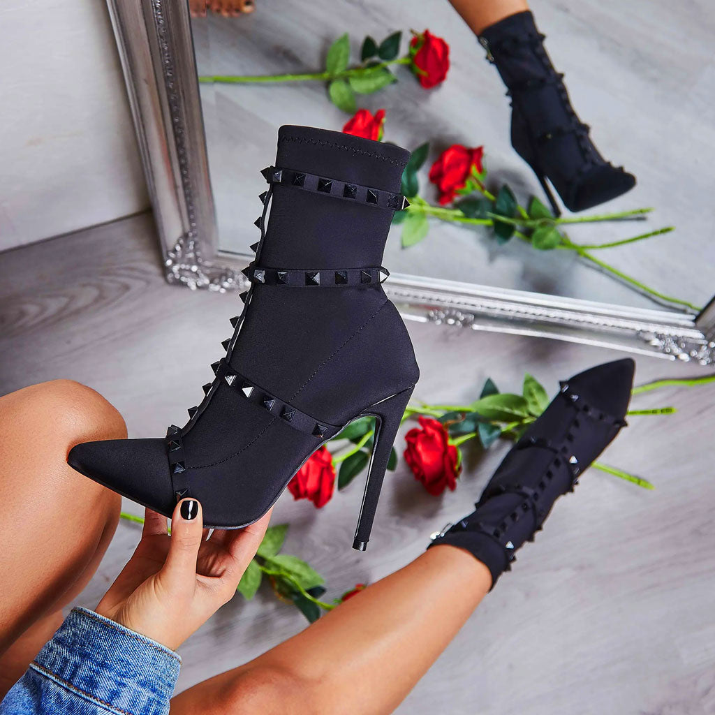 unique-studs-strap-pointed-toe-stiletto-heel-mid-calf-boots-black