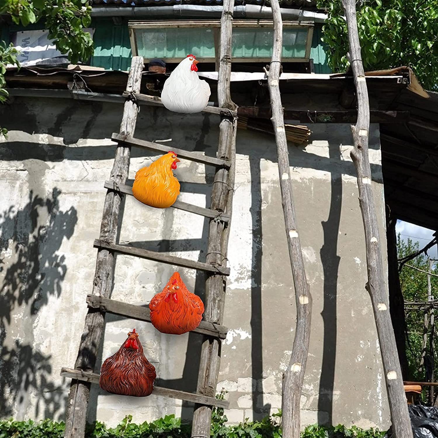 2021年升级夹梯母鸡树脂工艺品