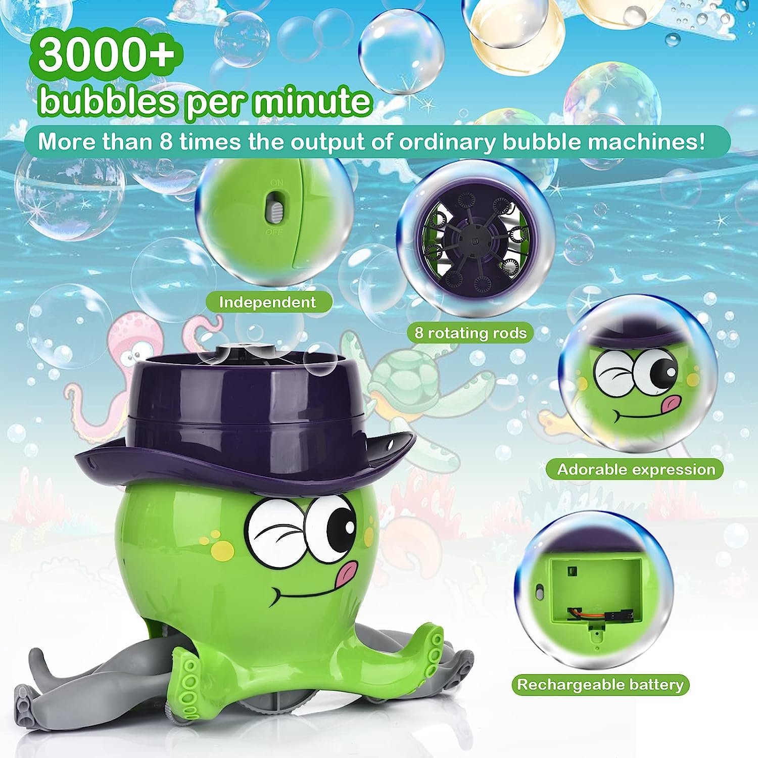 Octopus bubble machine