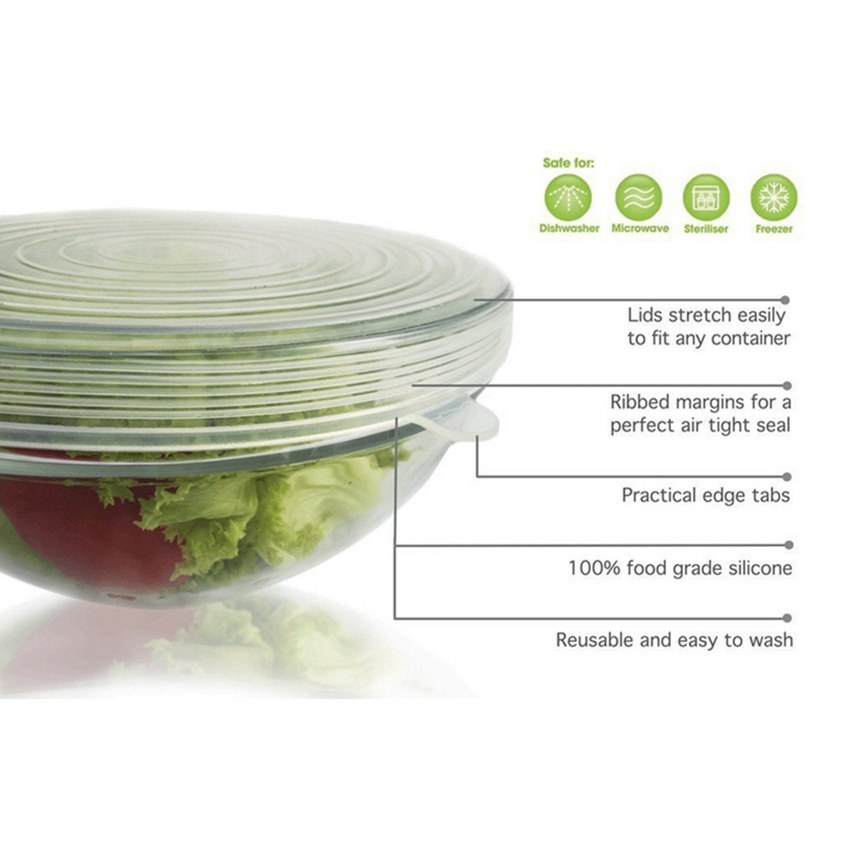 Adjustable Silicone Stretch Lids And Seal Food And Bowl Covers