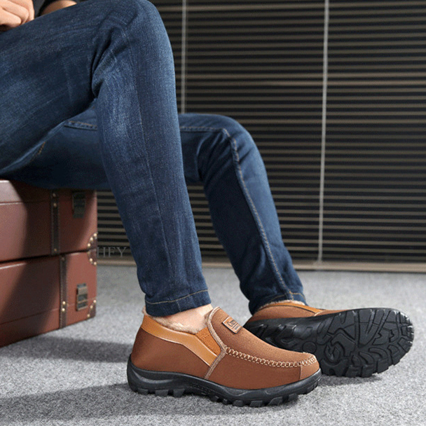 Men's Good arch support Outdoor Warm Lightweight Walking Slip On Sneakers