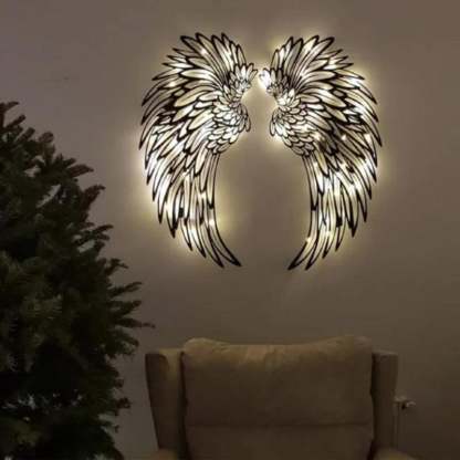 🔥Last Day 49% OFF🔥 1 Pair Angel Wings Metal Wallart Art With Led Lights 🎁