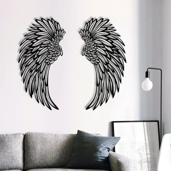 🔥Last Day 49% OFF🔥 1 Pair Angel Wings Metal Wallart Art With Led Lights 🎁