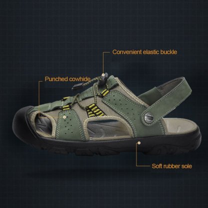 Men's Casual Sandals Leather Outdoor Water Shoe