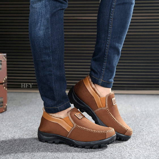 Men's Good arch support Outdoor Warm Lightweight Walking Slip On Sneakers