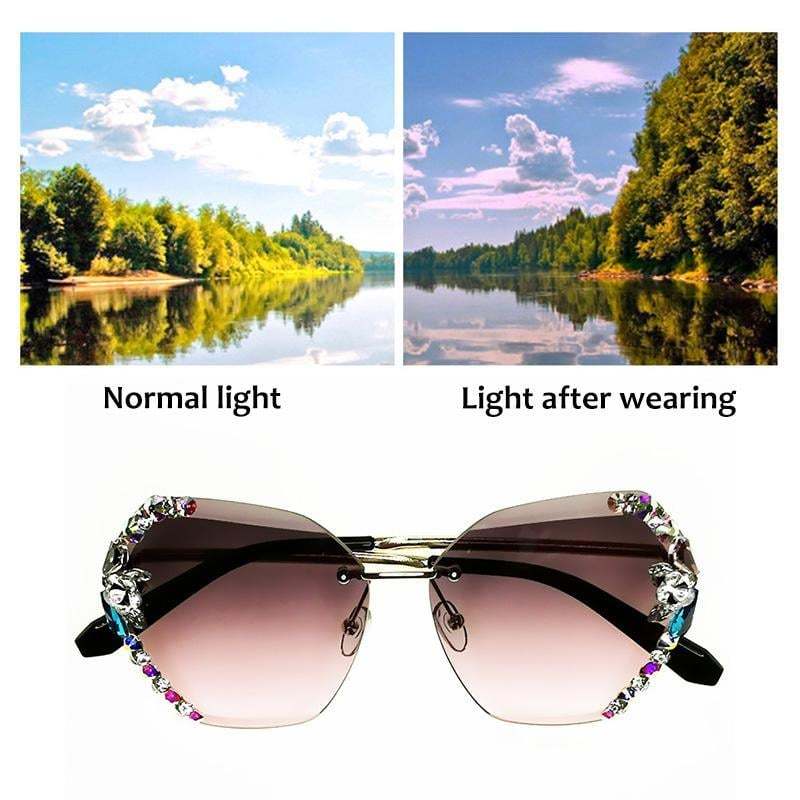 2023 Woman Rimless Diamond Sunglasses