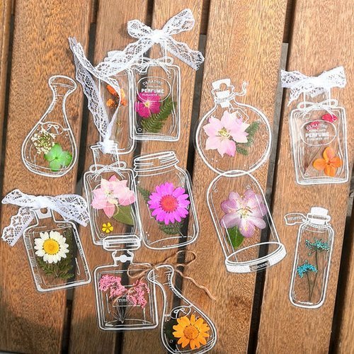 DIY Transparent Dried Flower Bookmarks(15pcs/set)💝FREE GIFT RIBBON