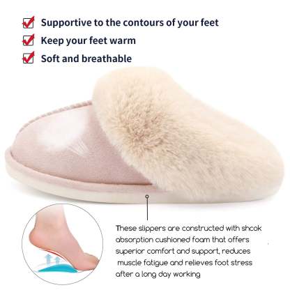 🔥EARLY WINTER PRE-SALE -50% OFF🔥LADIES FLUFFY LINED WARM NON SLIP SLIPPERS