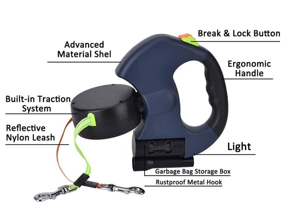 Dual Lighted Retractable Leash